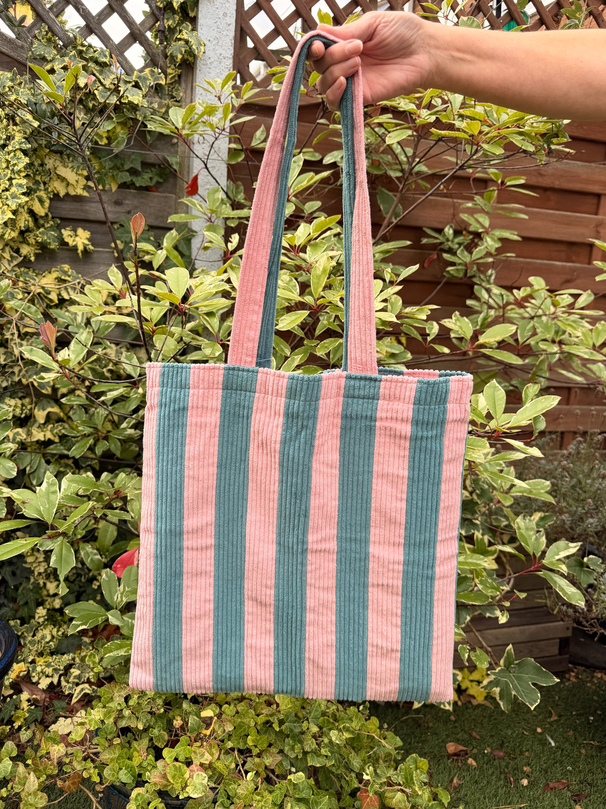 Pink & Seafoam Stripe Tote Bag | ARCHIVE SALE