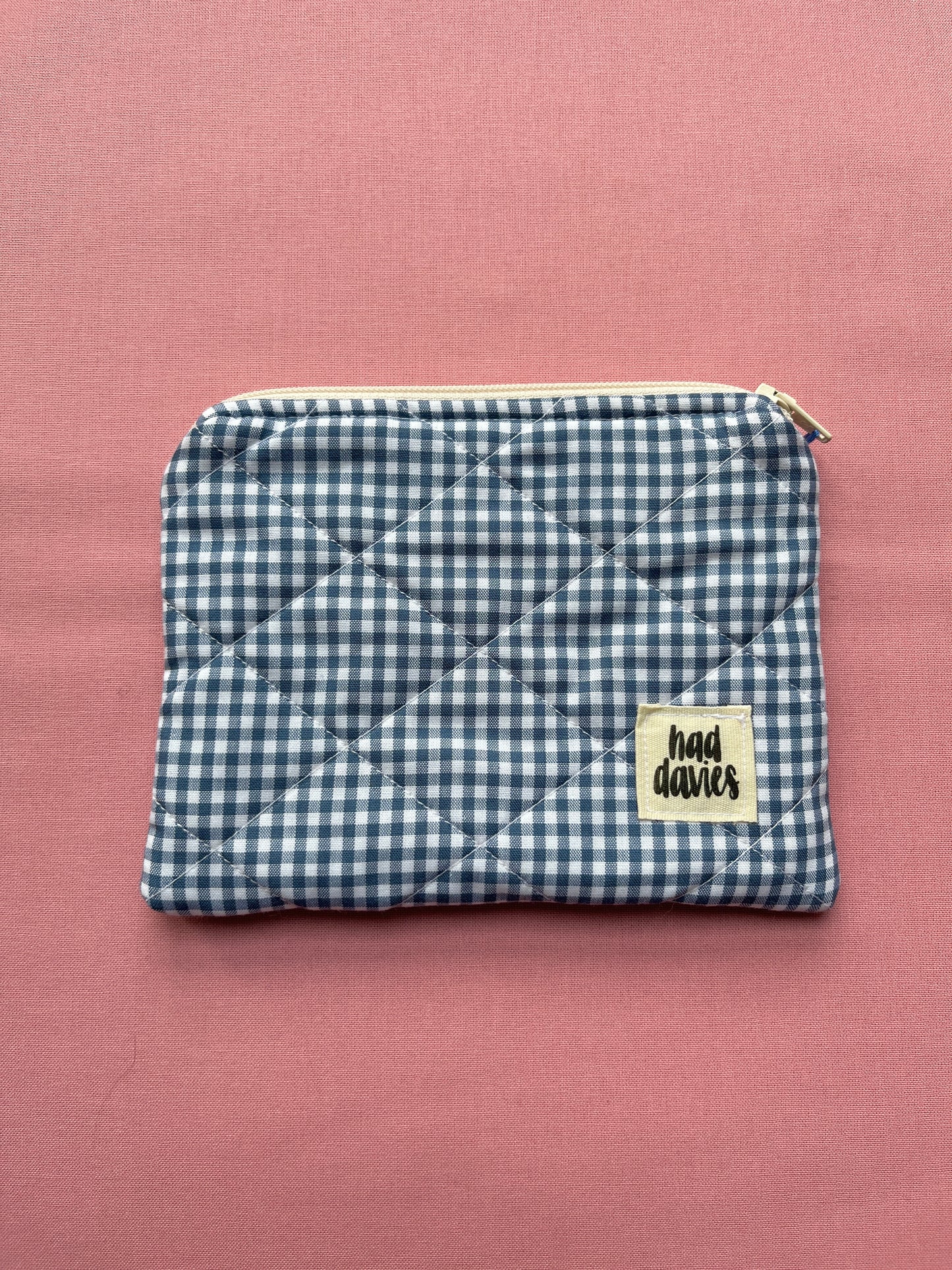 Blue Gingham Coin Purse