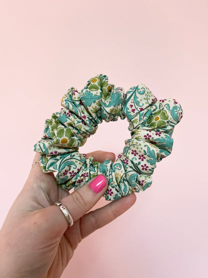 Blue & Green Floral | Classic Scrunchie