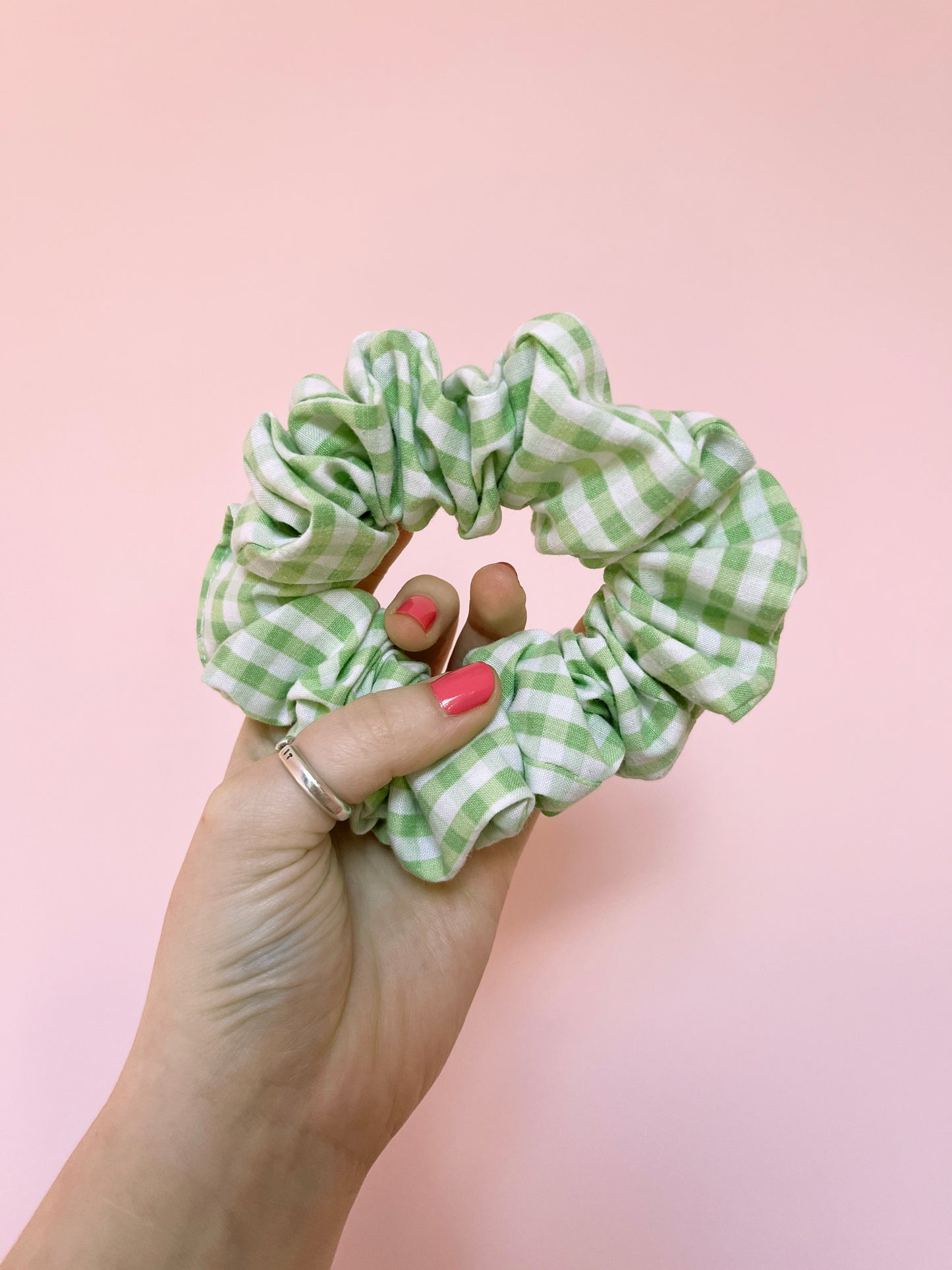 Green Gingham | Classic Scrunchie