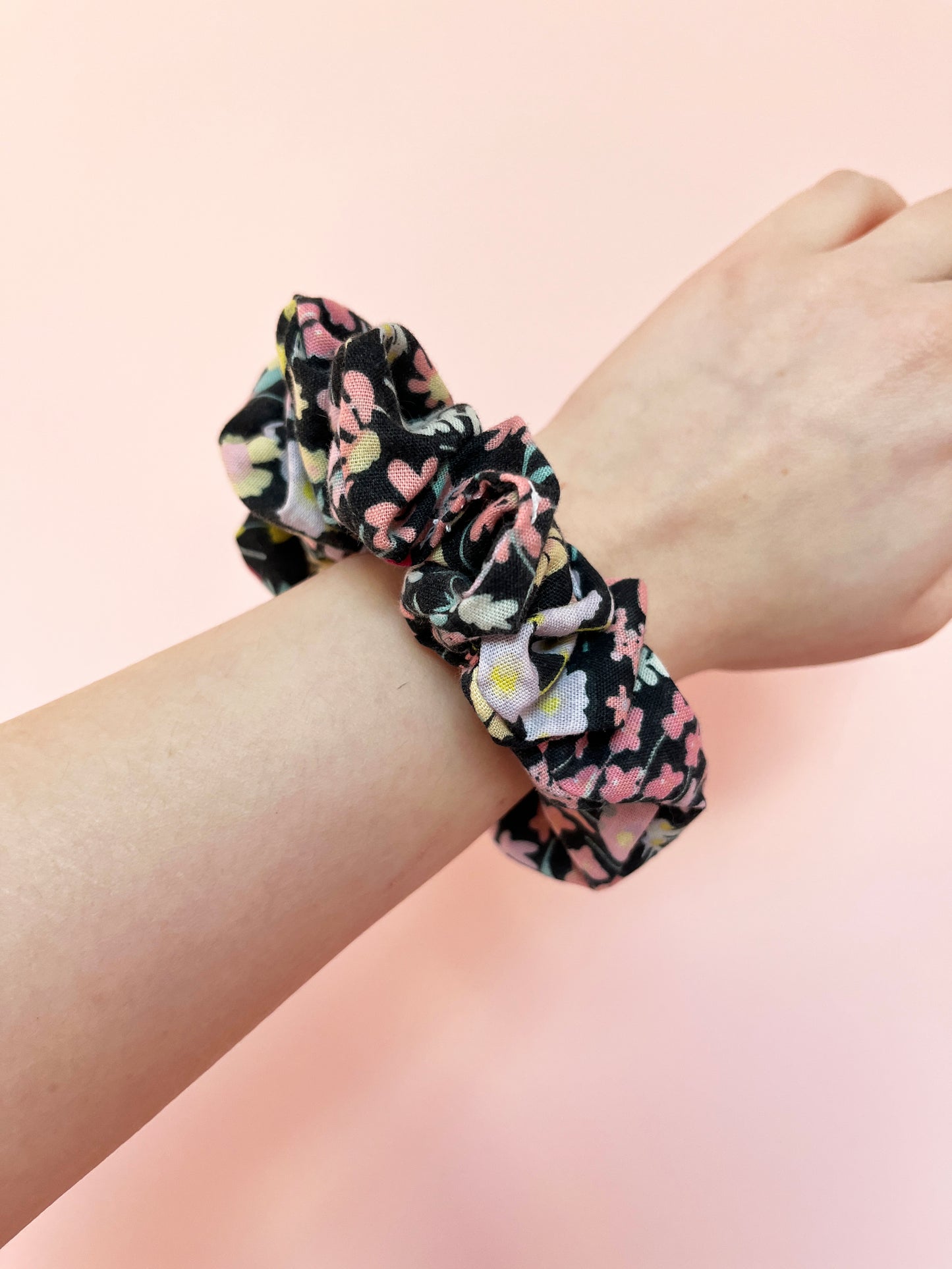 Black Floral | Classic Scrunchie