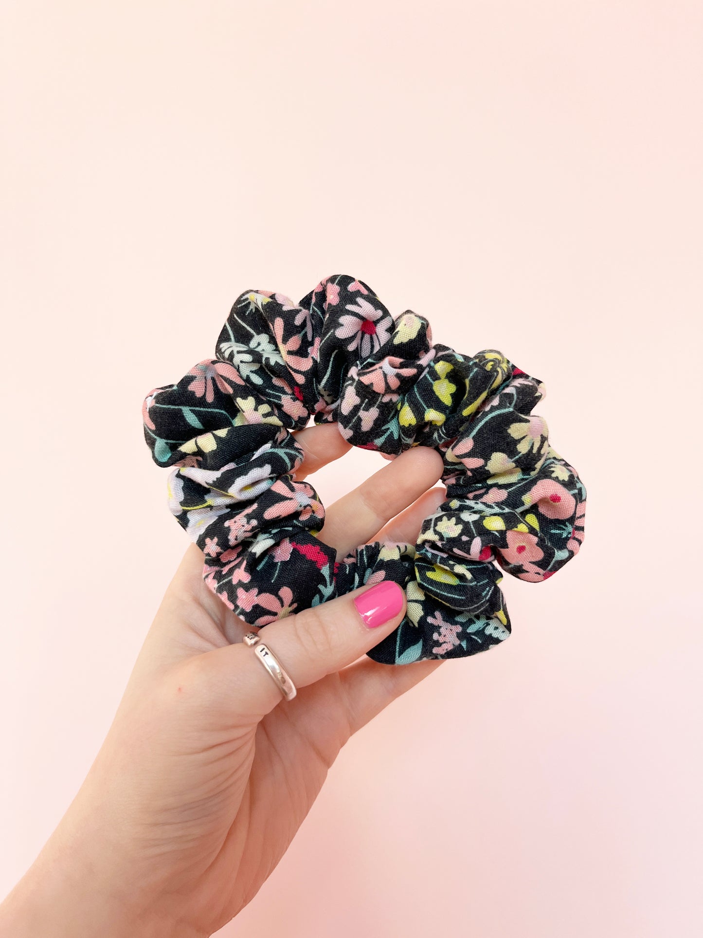 Black Floral | Classic Scrunchie