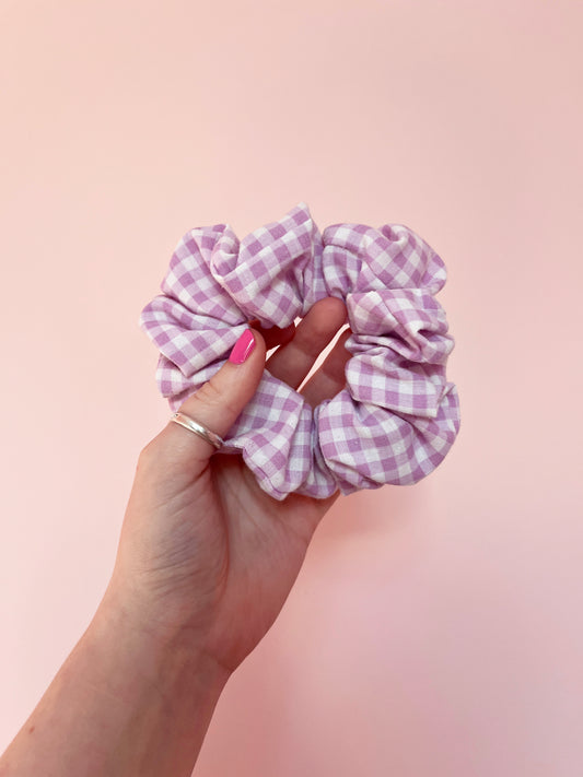 Lilac Gingham | Classic Scrunchie