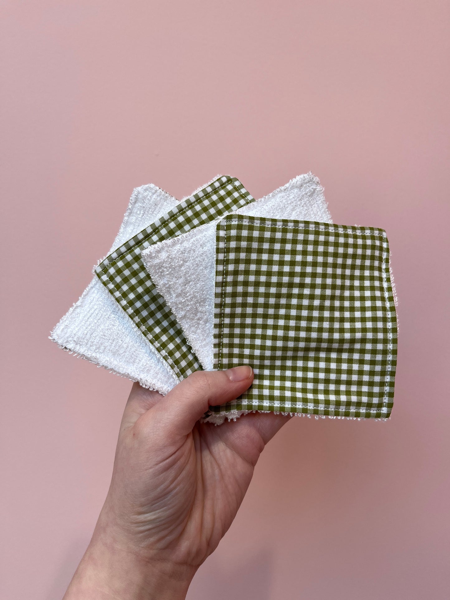 Olive Gingham | Resuable Face Wipes