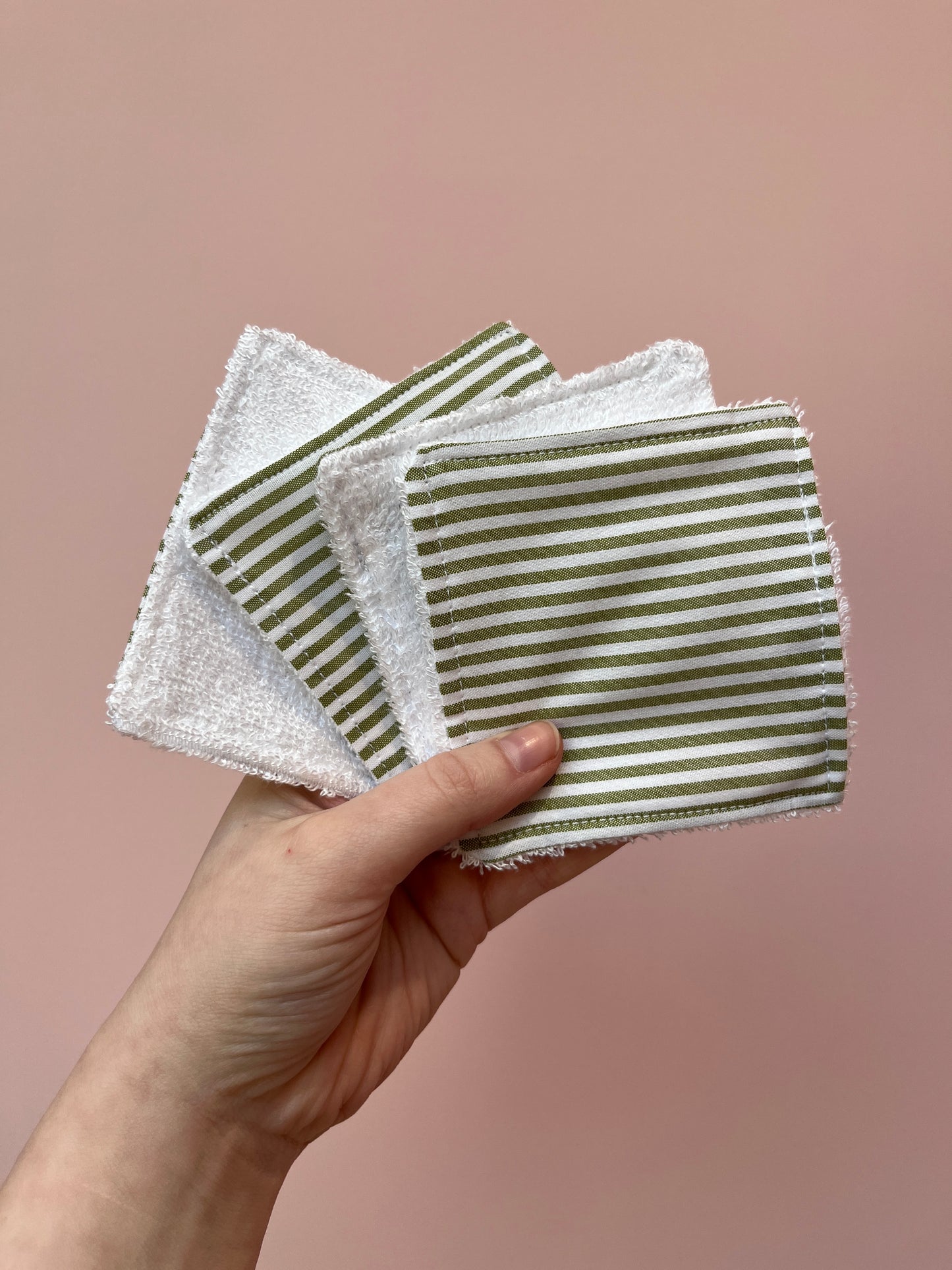 Olive Stripe | Resuable Face Wipes