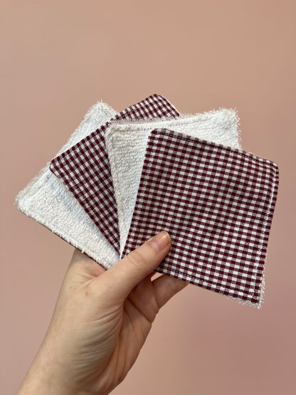 Berry Gingham | Resuable Face Wipes