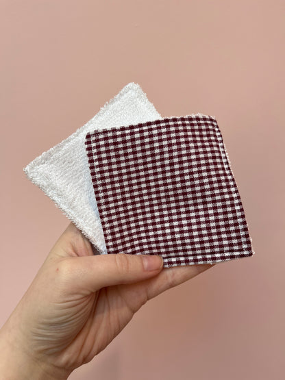 Berry Gingham | Resuable Face Wipes