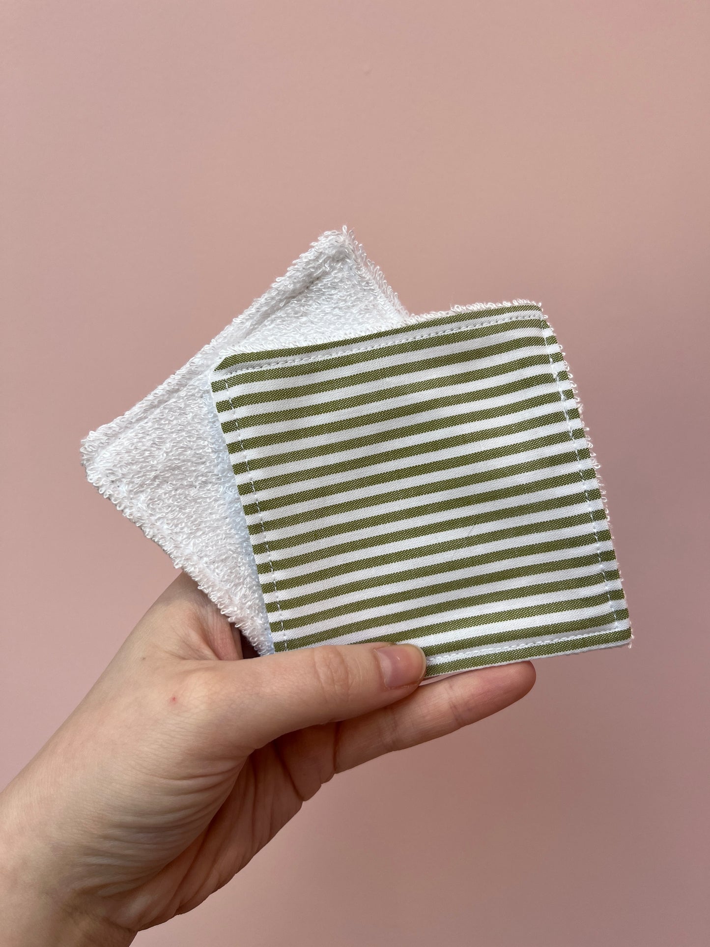 Olive Stripe | Resuable Face Wipes