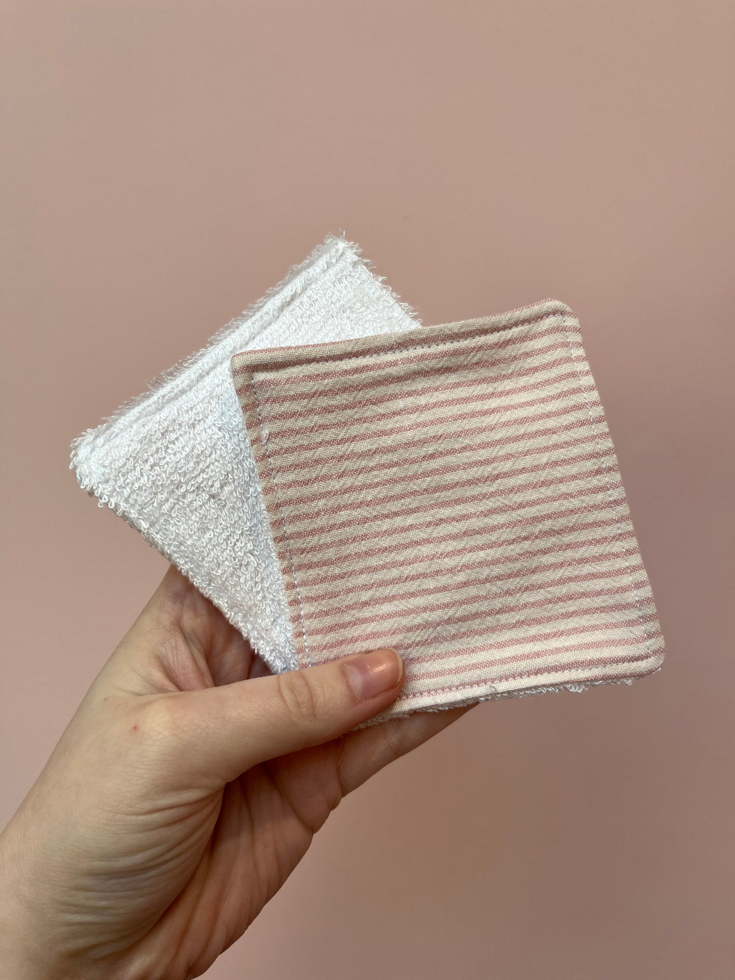 Pink Stripe | Resuable Face Wipes