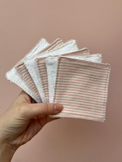 Pink Stripe | Resuable Face Wipes