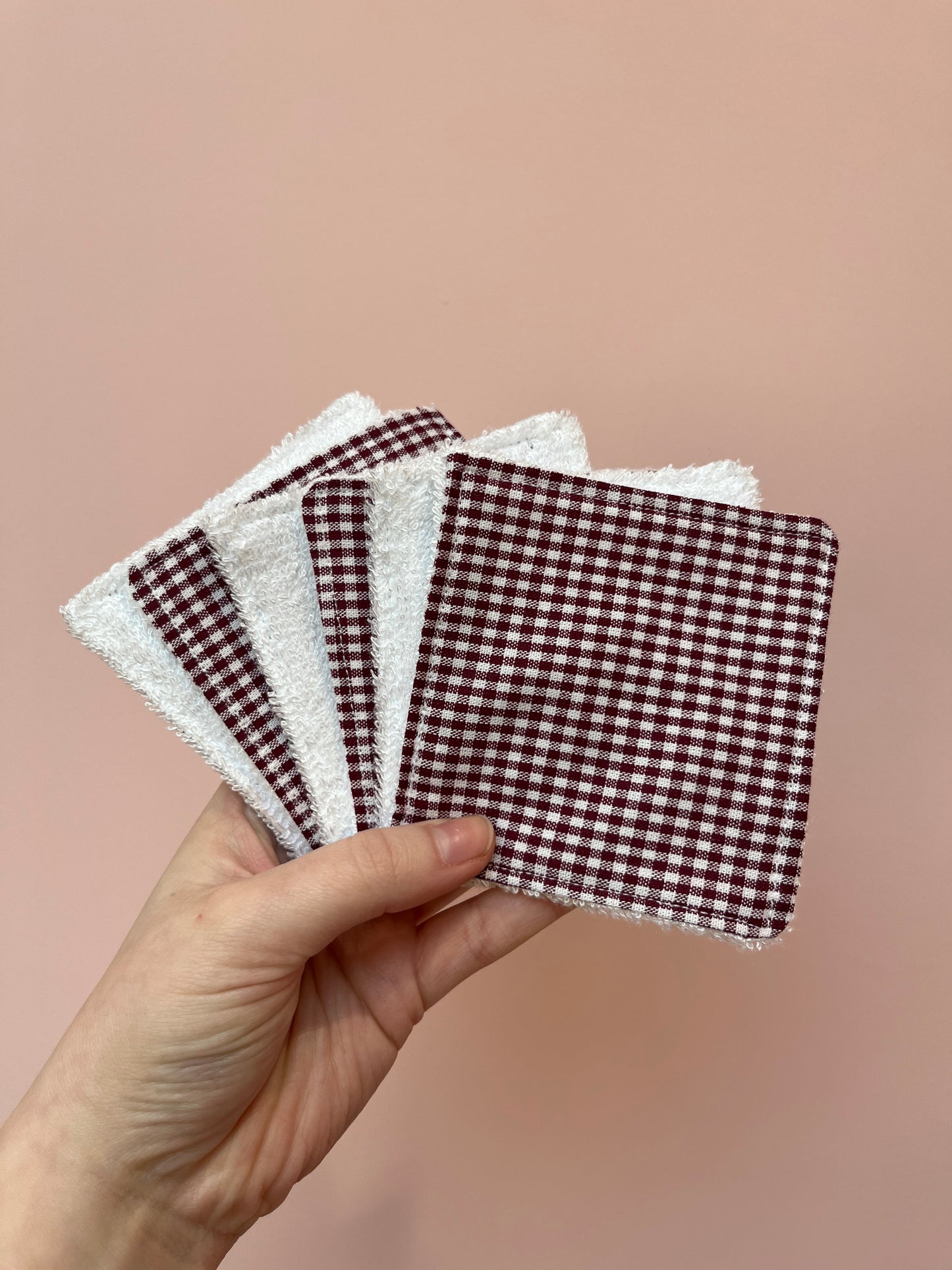 Berry Gingham | Resuable Face Wipes