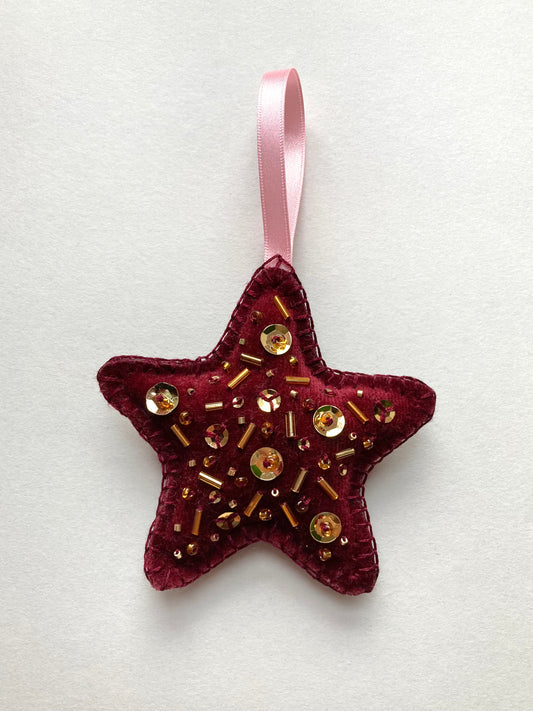Christmas Star Beaded Decoration 20