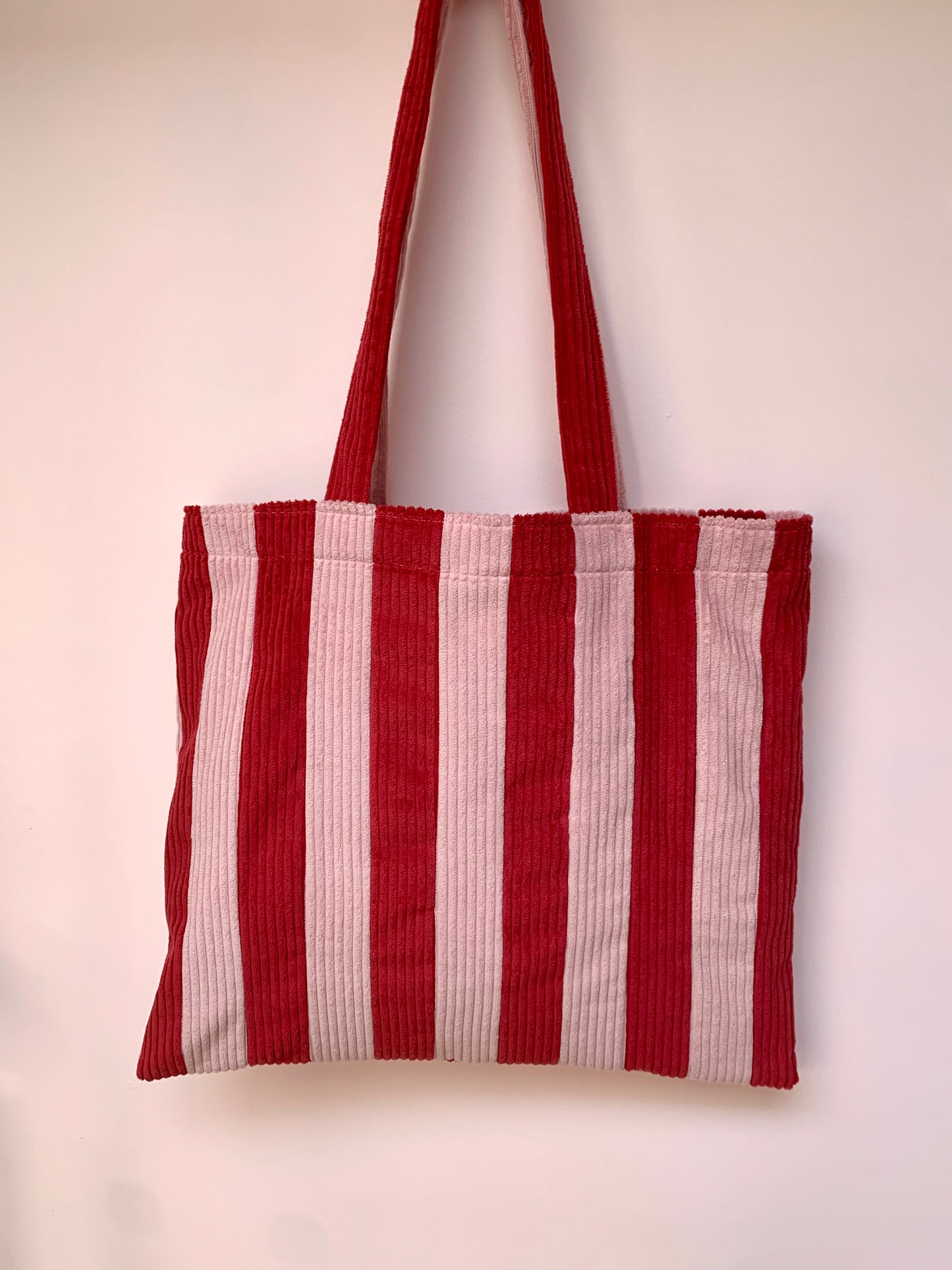 Pink & Red Stripy Tote Bag