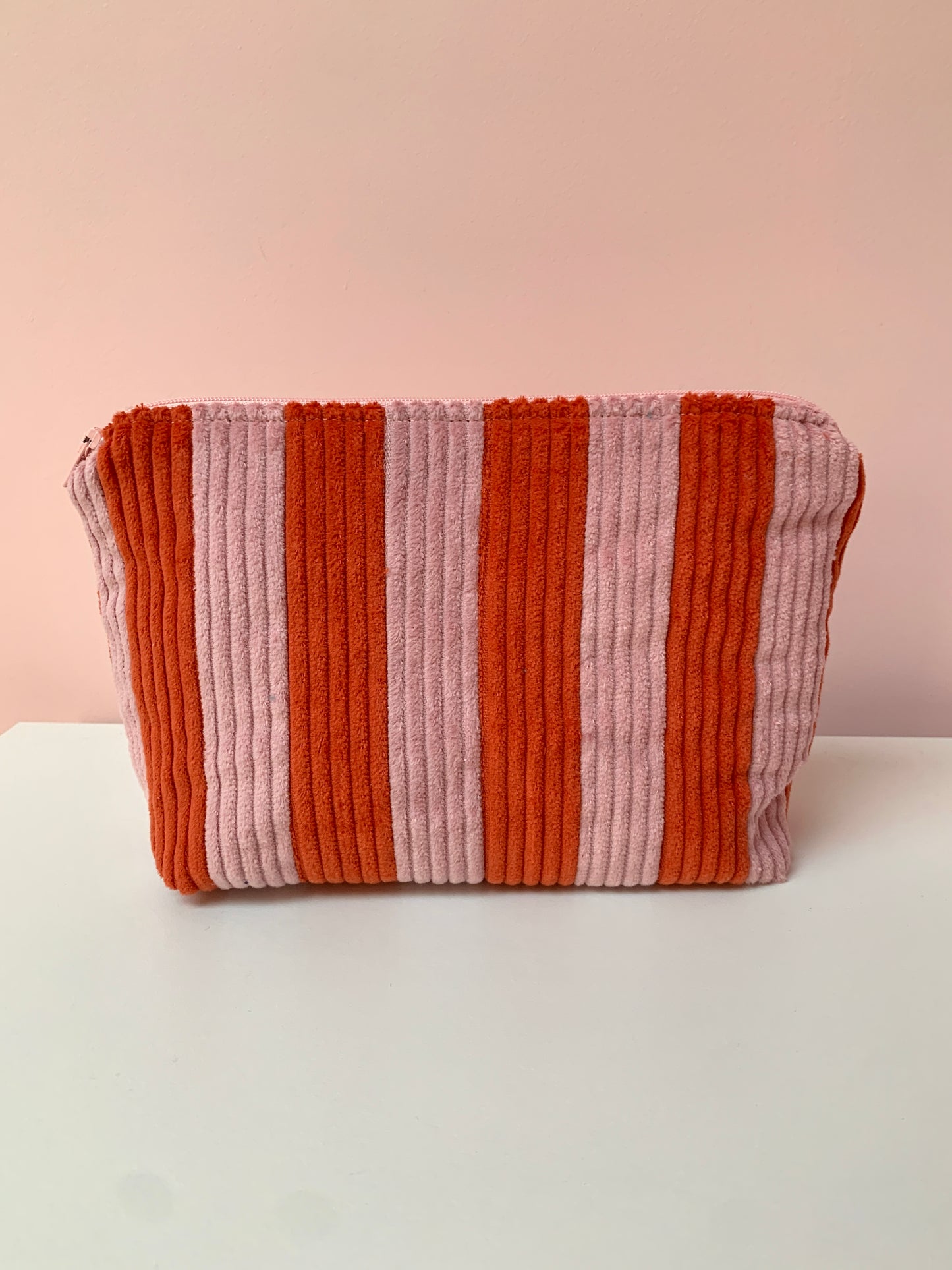 Pink & Orange Stripy Large Pouch