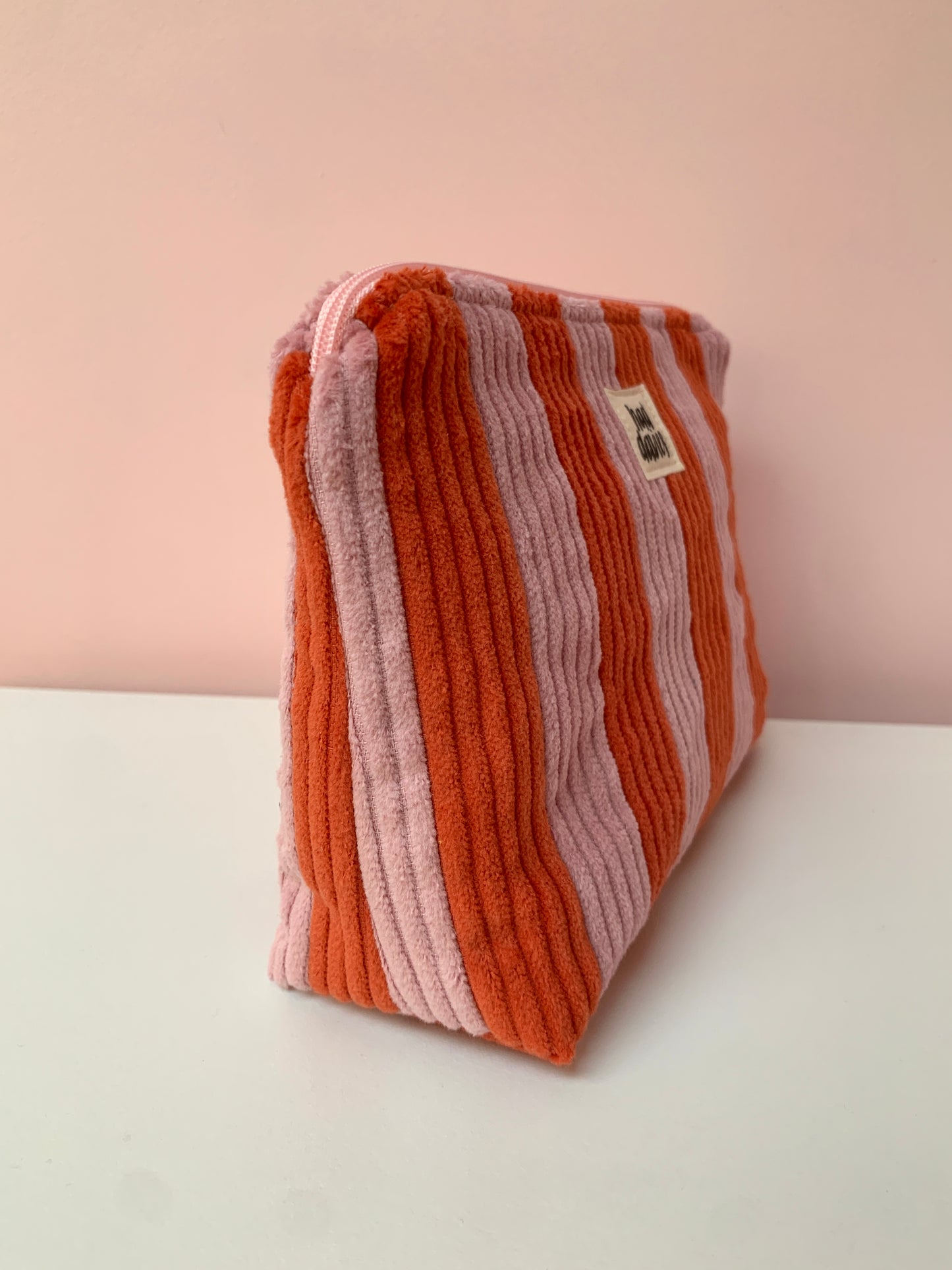 Pink & Orange Stripy Large Pouch