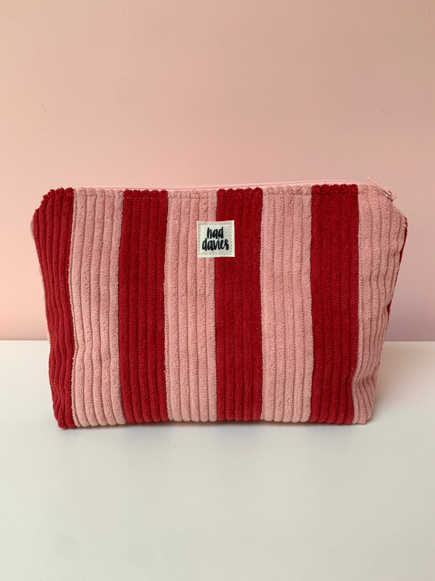 Pink & Red Stripy Large Pouch