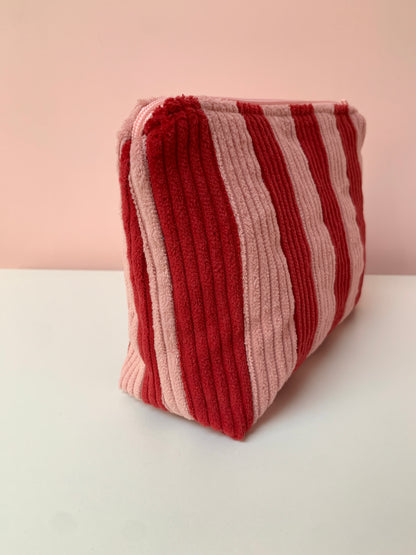 Pink & Red Stripy Large Pouch