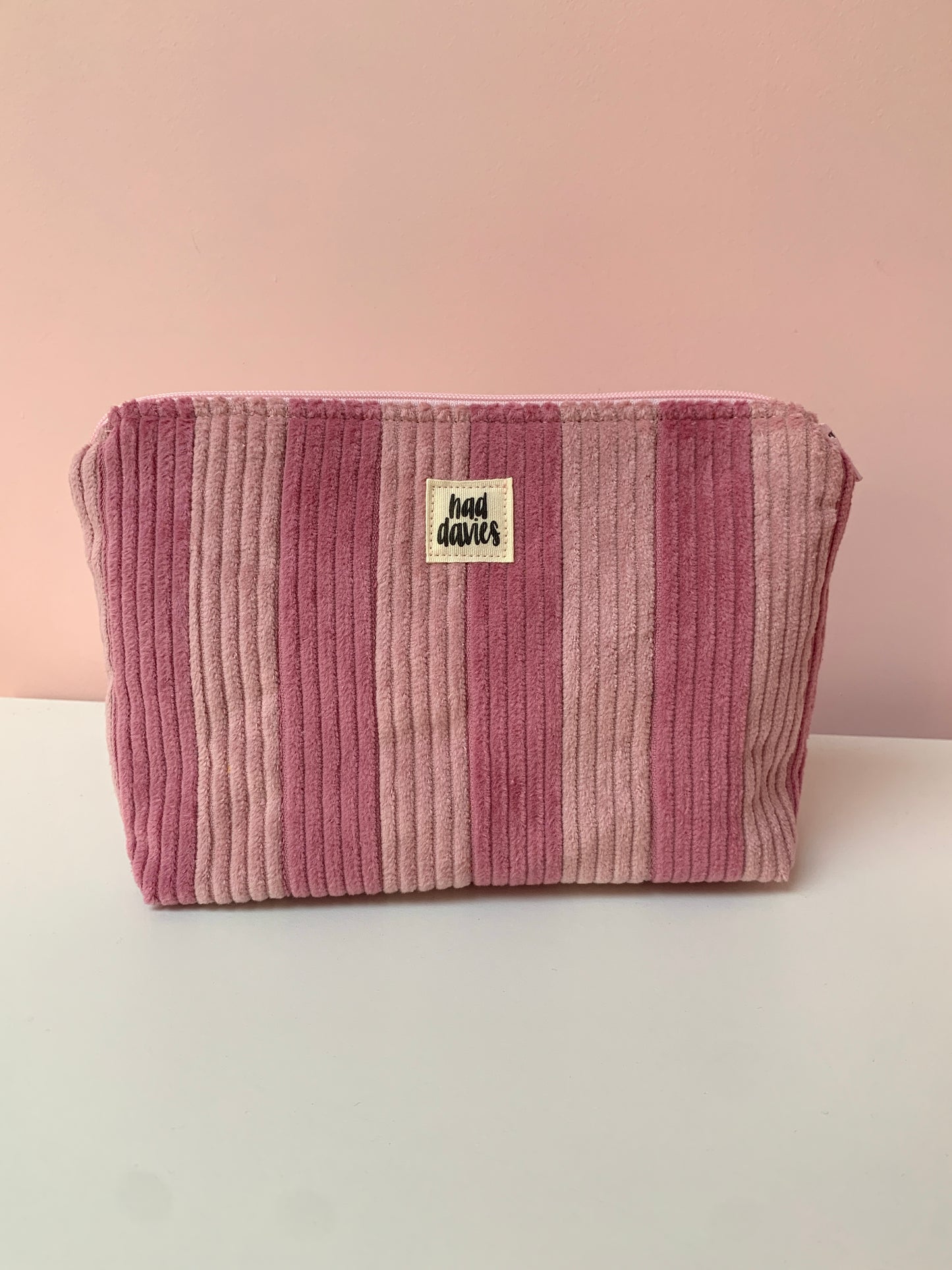 Pink & Dusty Pink Stripy Large Pouch