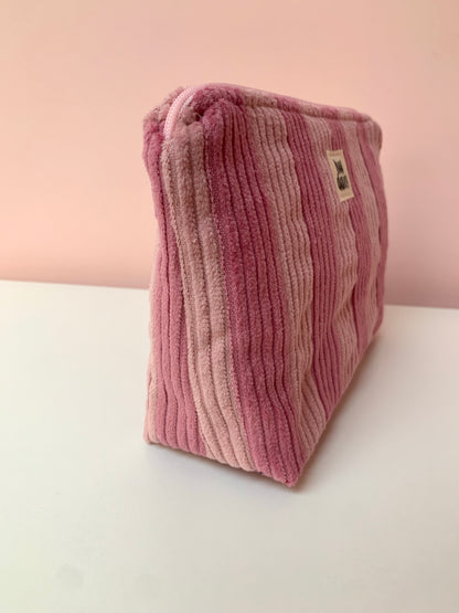 Pink & Dusty Pink Stripy Large Pouch