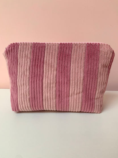 Pink & Dusty Pink Stripy Large Pouch