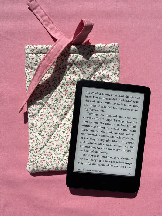 Pink & Green Floral Kindle Sleeve