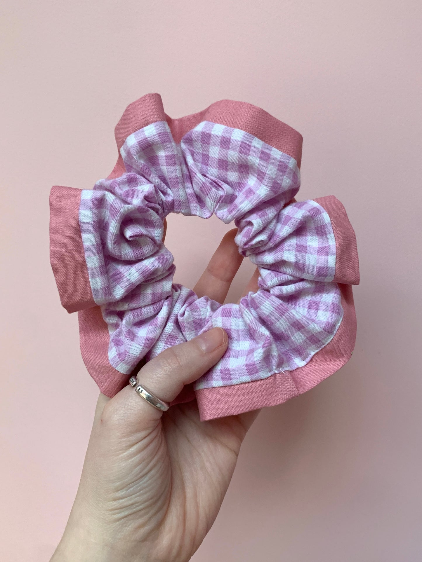 Lilac Gingham | Trimmed Scrunchie