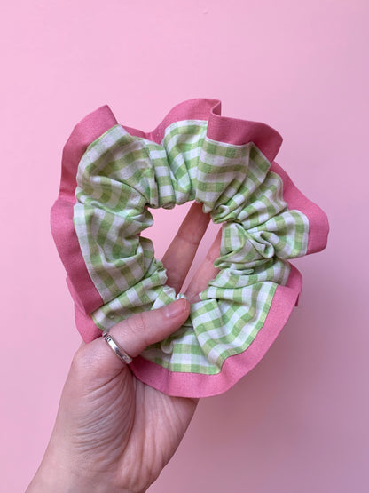 Green Gingham | Trimmed Scrunchie