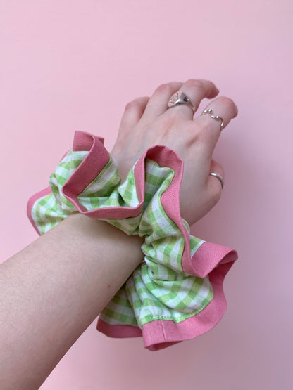 Green Gingham | Trimmed Scrunchie