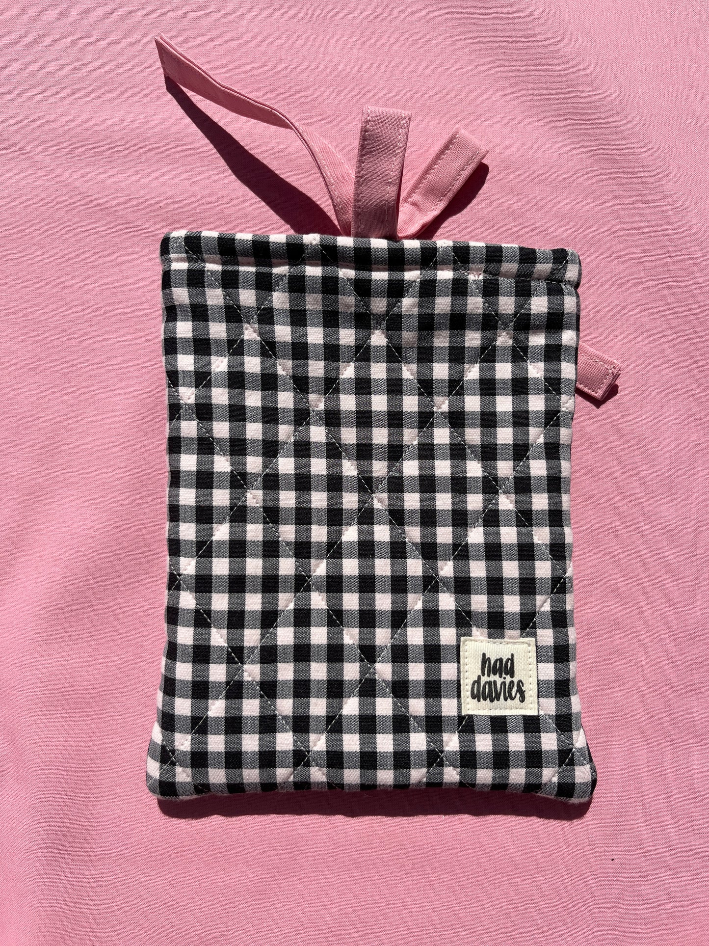 Black Gingham Kindle Sleeve