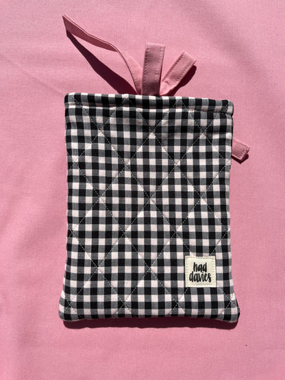 Black Gingham Kindle Sleeve