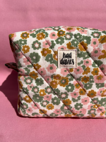 Floral Babycord Small Boxy Pouch