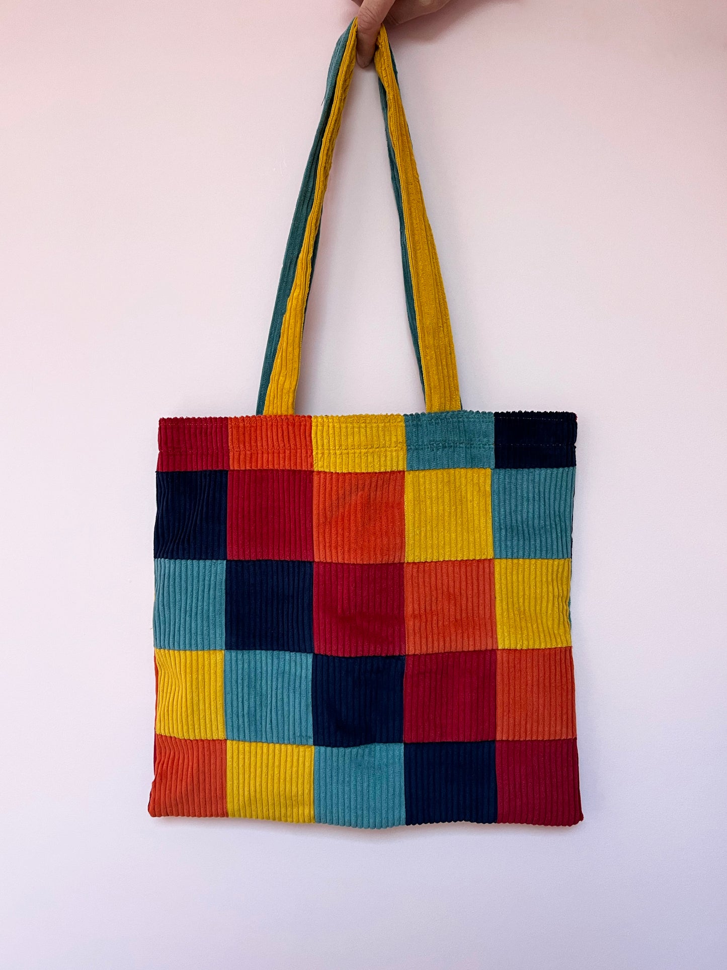 Rainbow Checkerboard Tote Bag