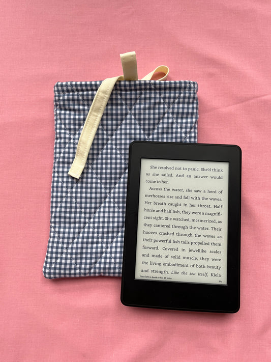 Blue Gingham Kindle Sleeve