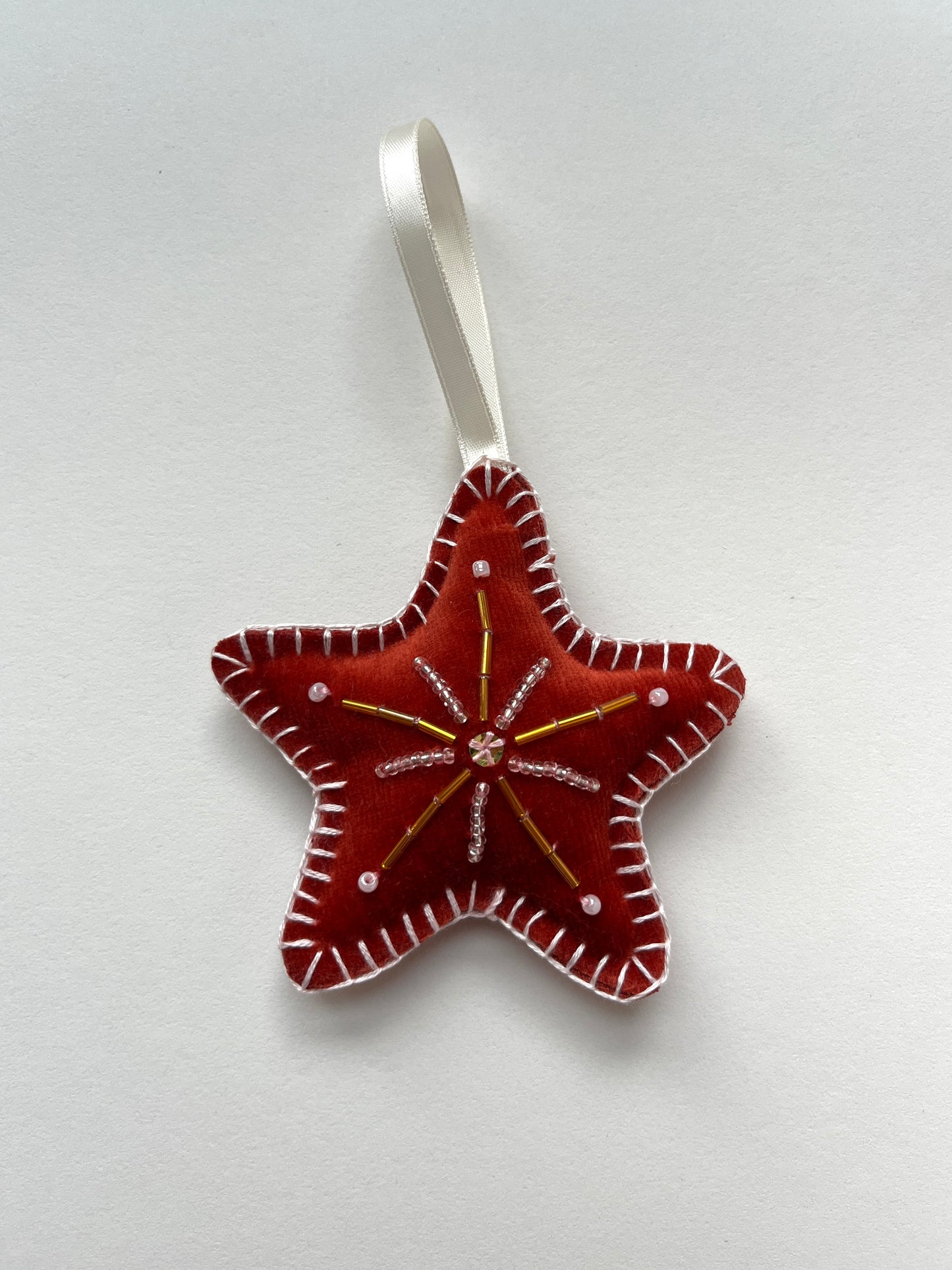 Christmas Star Beaded Decoration 02
