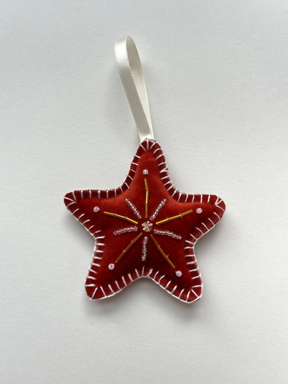 Christmas Star Beaded Decoration 02