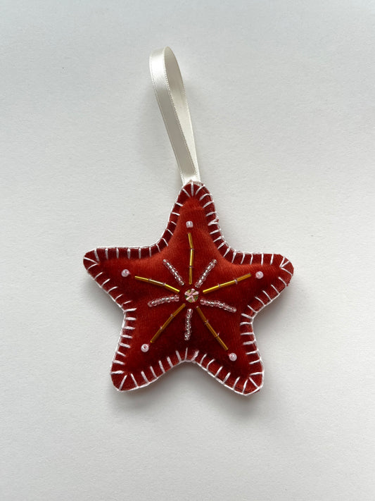 Christmas Star Beaded Decoration 02