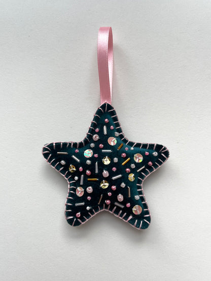 Christmas Star Beaded Decoration 03
