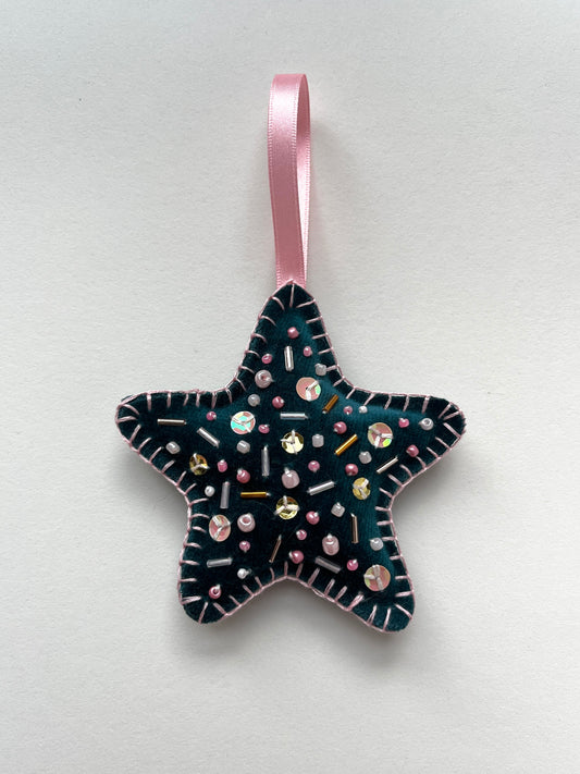Christmas Star Beaded Decoration 03