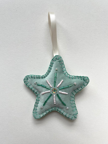 Christmas Star Beaded Decoration 06