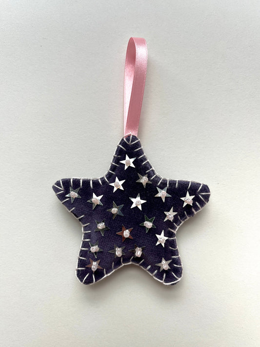 Christmas Star Beaded Decoration 09