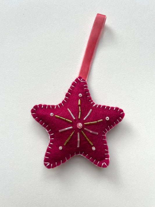 Christmas Star Beaded Decoration 15