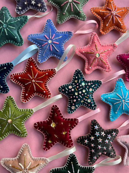 Christmas Star Beaded Decoration 06