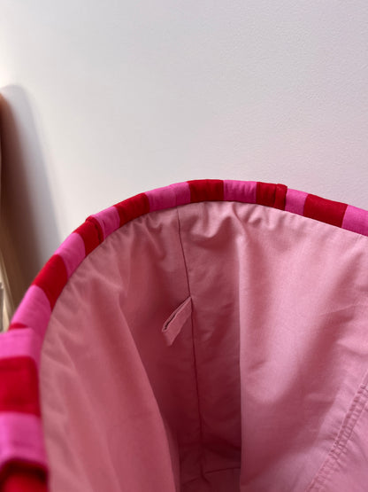 Pink & Red Stripe Oversized Quilted Tote Bag | Limited Edition