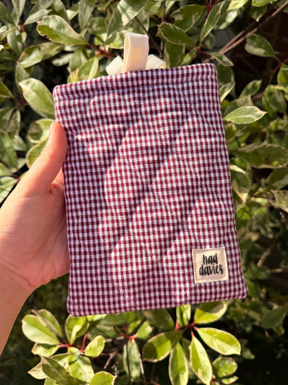 Berry Gingham Kindle Sleeve | SAMPLE SALE