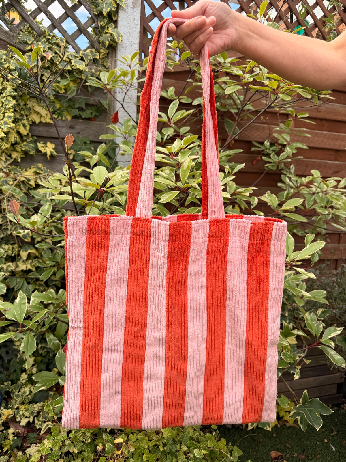 Pink & Orange Stripe Tote Bag | ARCHIVE SALE