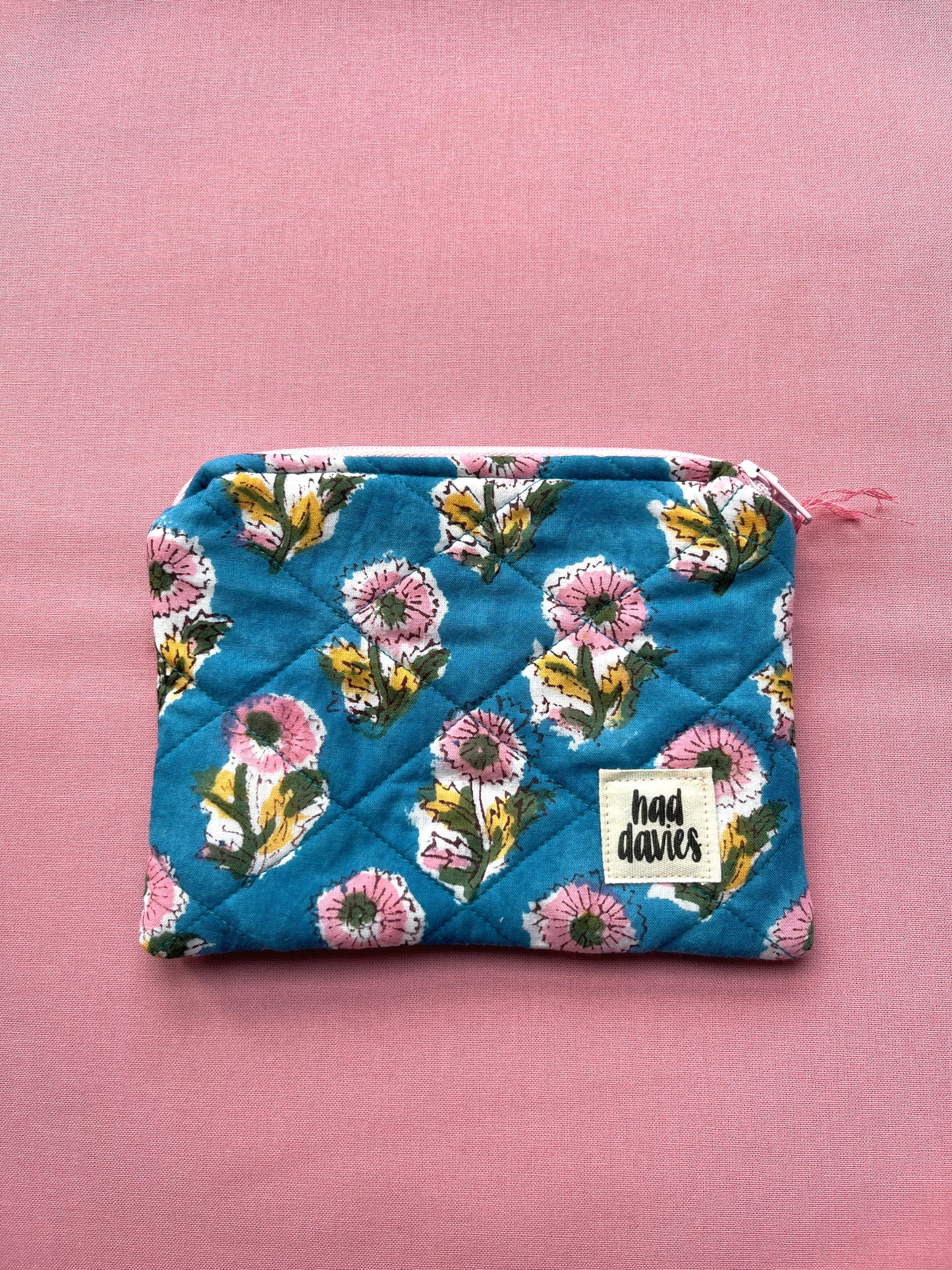 Blue Block Print Coin Purse | Limited Edition