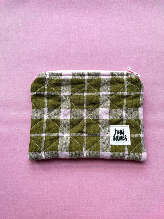 Green & Pink Check Coin Purse | Limited Edition