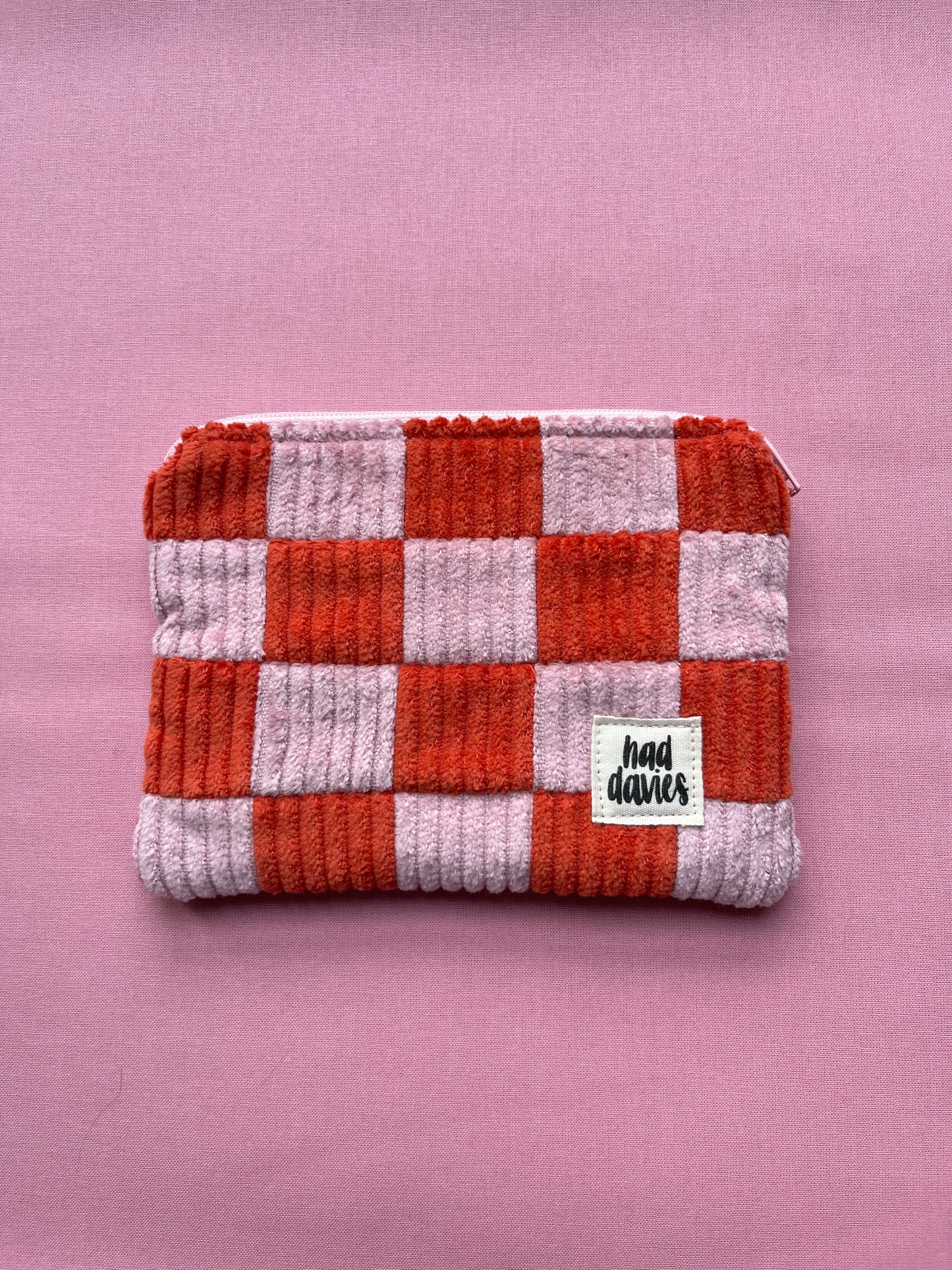 Pink & Orange Checkerboard Patchwork Coin Purse