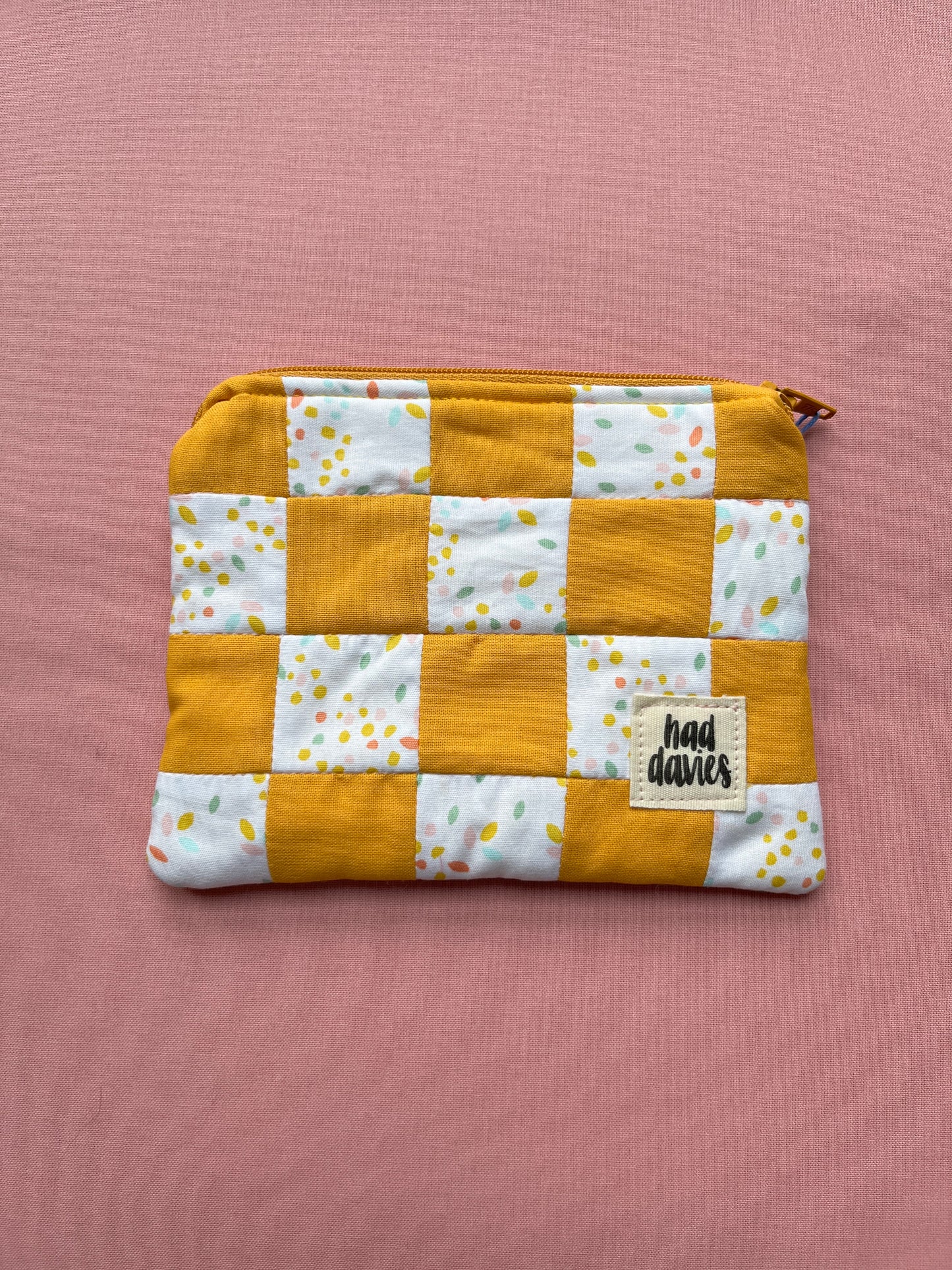 Spotty & Mustard Checkerboard Patchwork Coin Purse | Limited Edition
