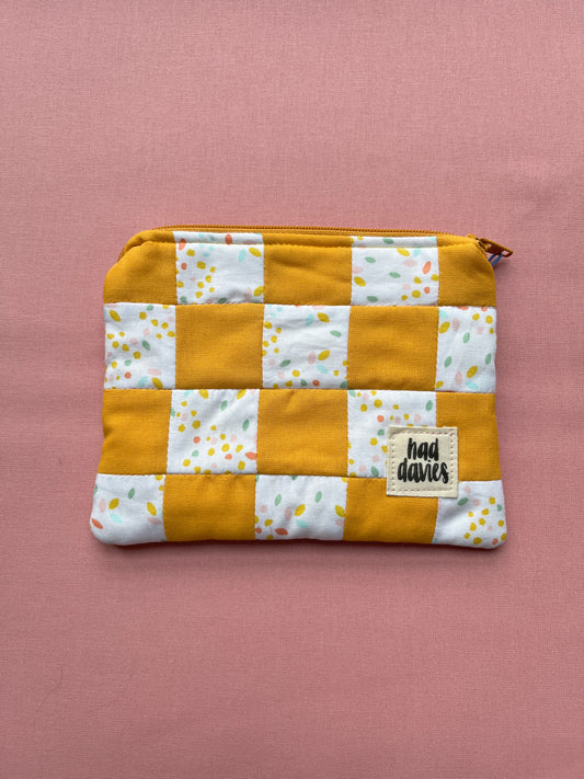 Spotty & Mustard Checkerboard Patchwork Coin Purse | Limited Edition